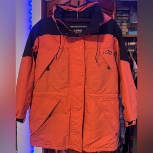 L.L. Bean Women's Black and Orange Jacket